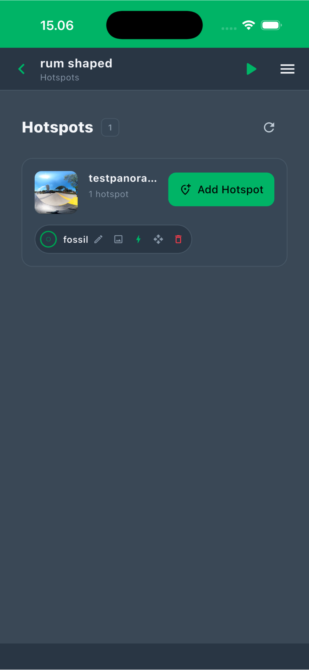 Placing hotspots on a panorama in 3Sixty Studio for Android